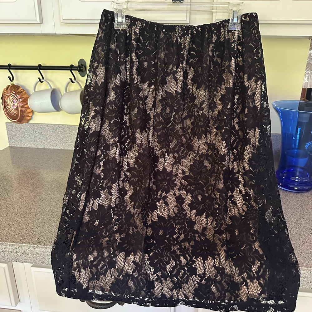 Apt. 9 Black Lace Overlay Skirt